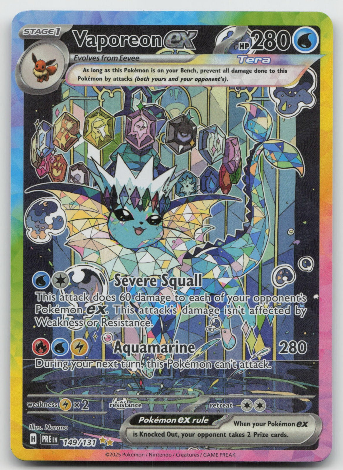 Vaporeon ex Special Illustration Rare Holo SV: Prismatic Evolutions 149/131 NM