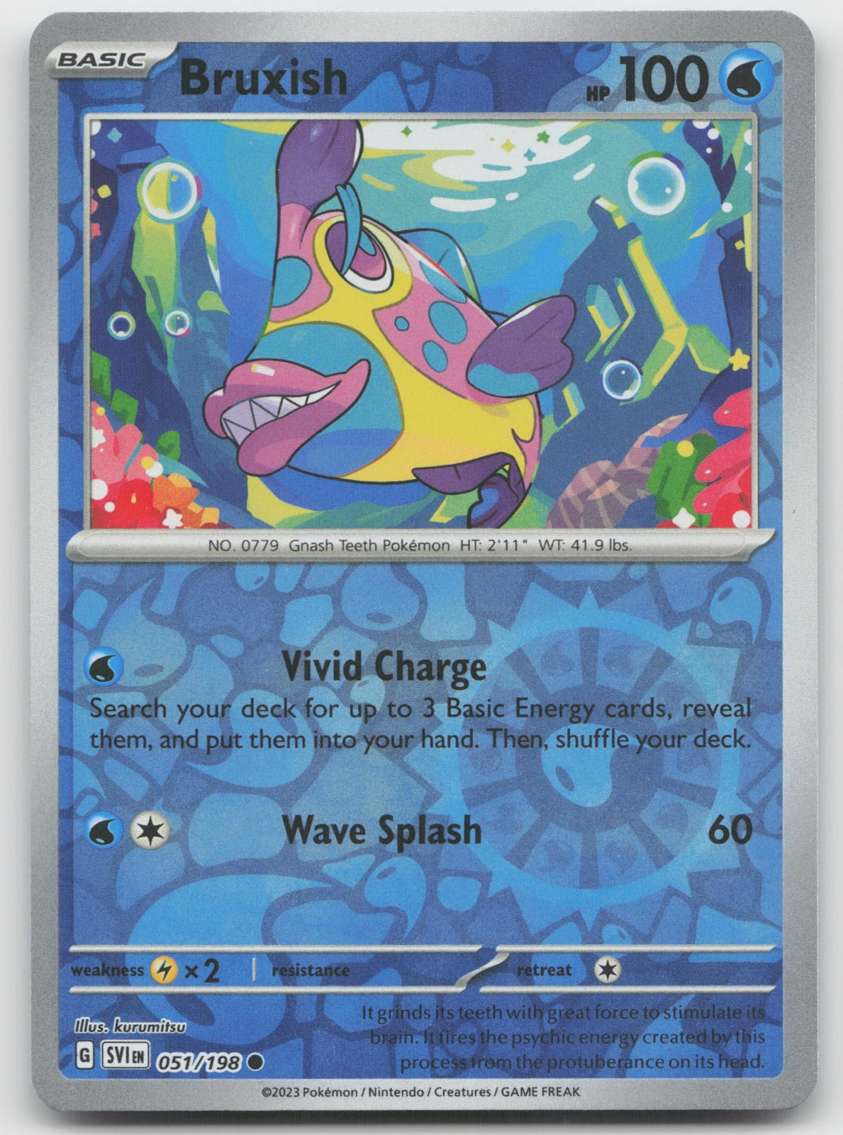 Bruxish Reverse Holo Common SV01: Scarlet & Violet Base Set 051/198 NM