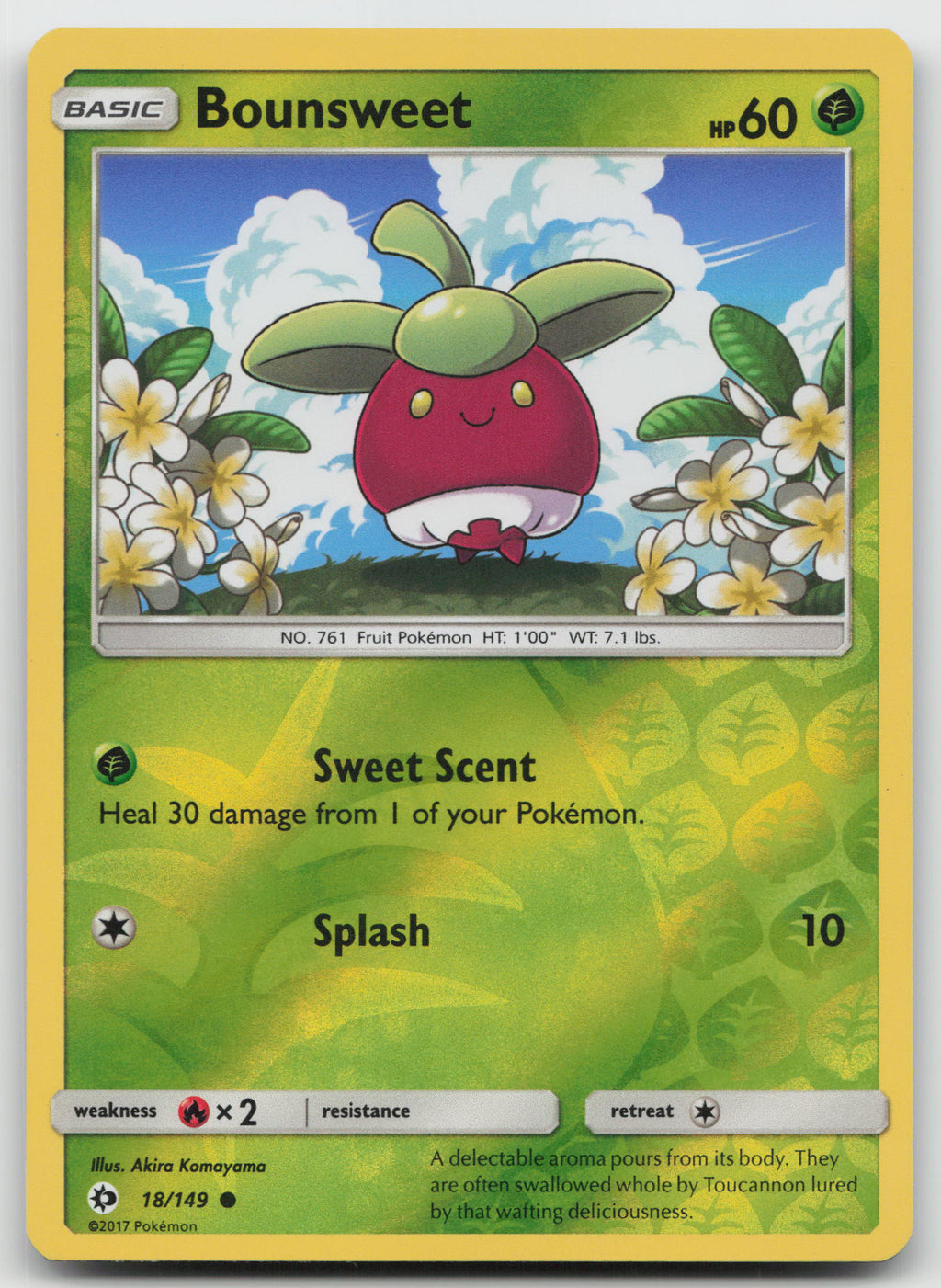 Bounsweet Common Reverse Holofoil SM Base Set 18/149 VLP