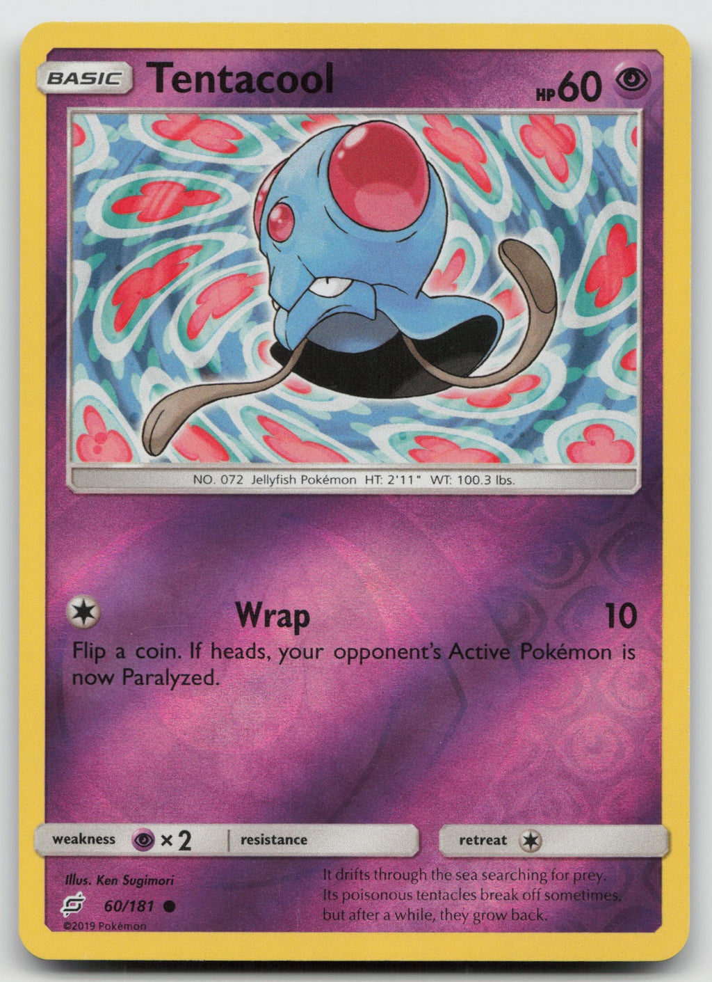 Tentacool Reverse Holo Common SM - Team Up 60/181 NM