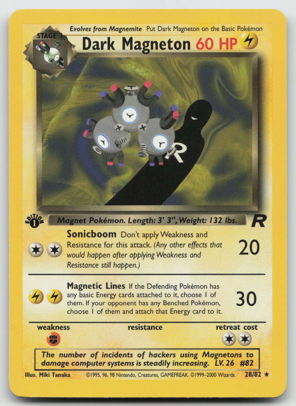 Dark Magneton Rare 1st Edition Team Rocket 28/82 LP