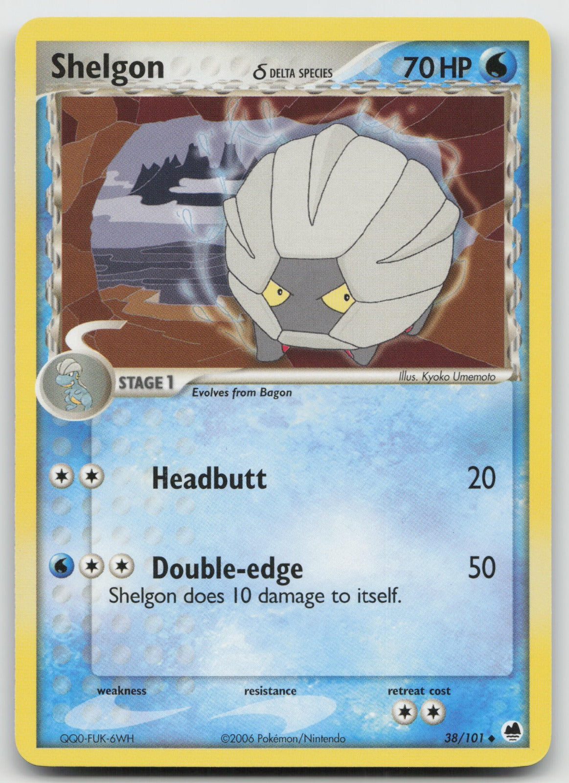 Shelgon (Delta Species) Uncommon Dragon Frontiers 38/101 NM