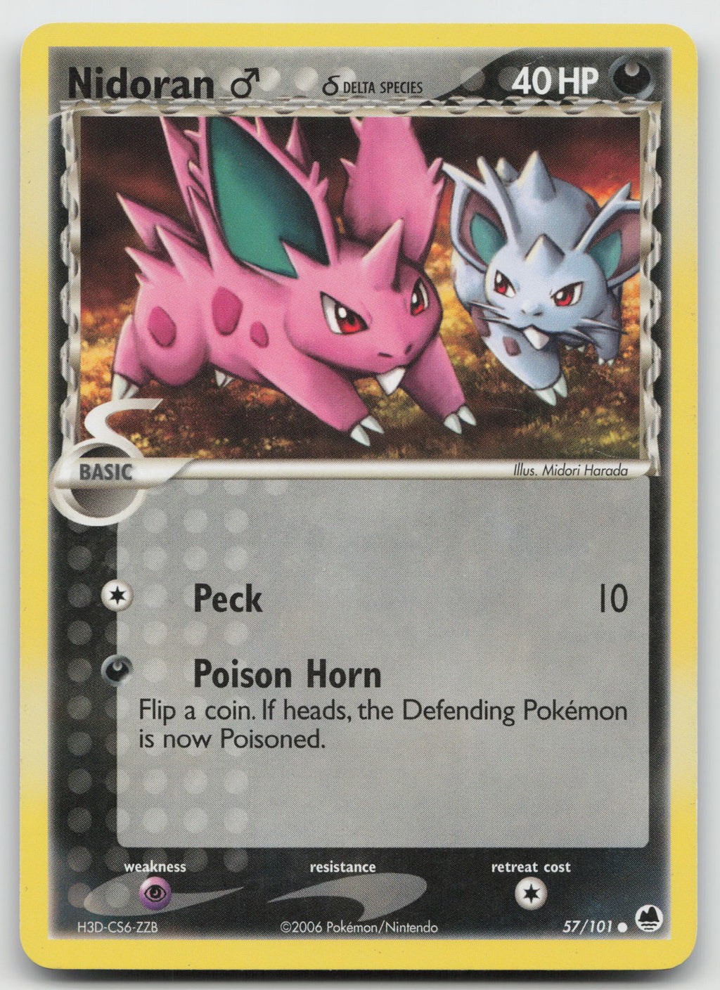 Nidoran M (Delta Species) Common Normal Dragon Frontiers 57/101 HP