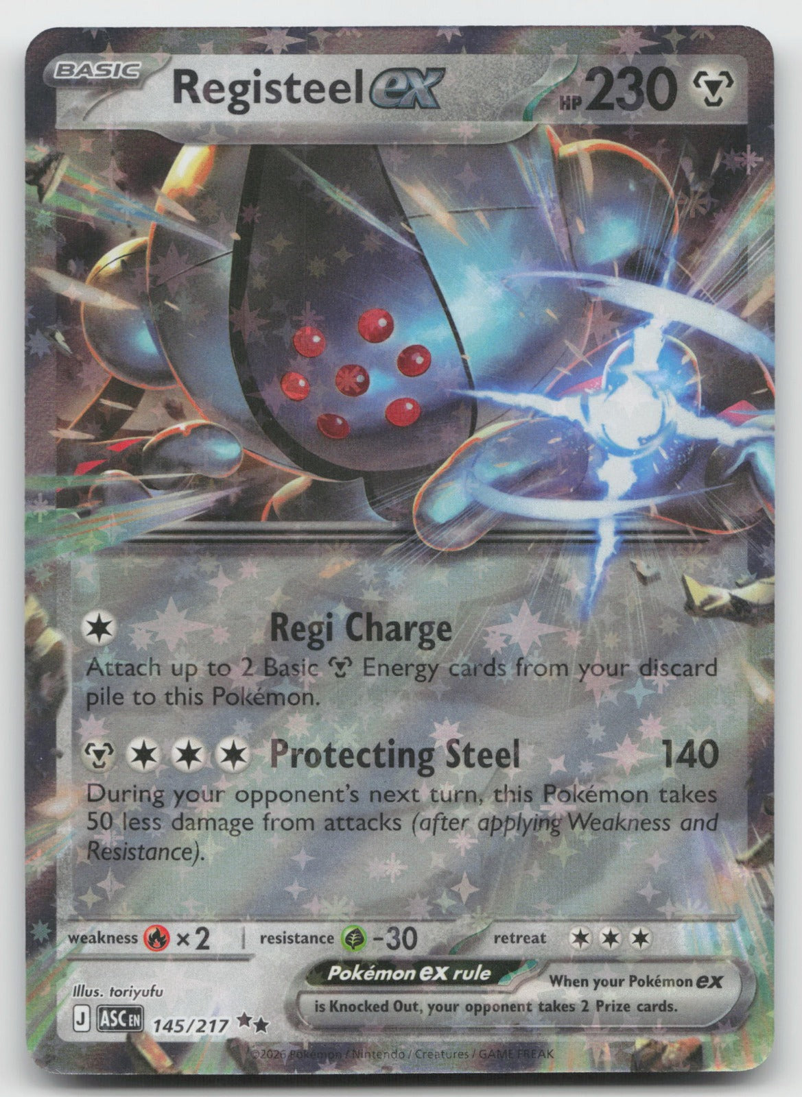 Registeel ex Double Rare Holo ME: Ascended Heroes 145/217 NM