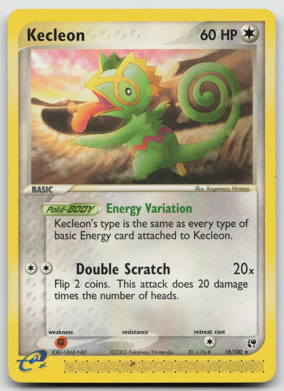Kecleon Rare Normal Sandstorm 18/100 DMG