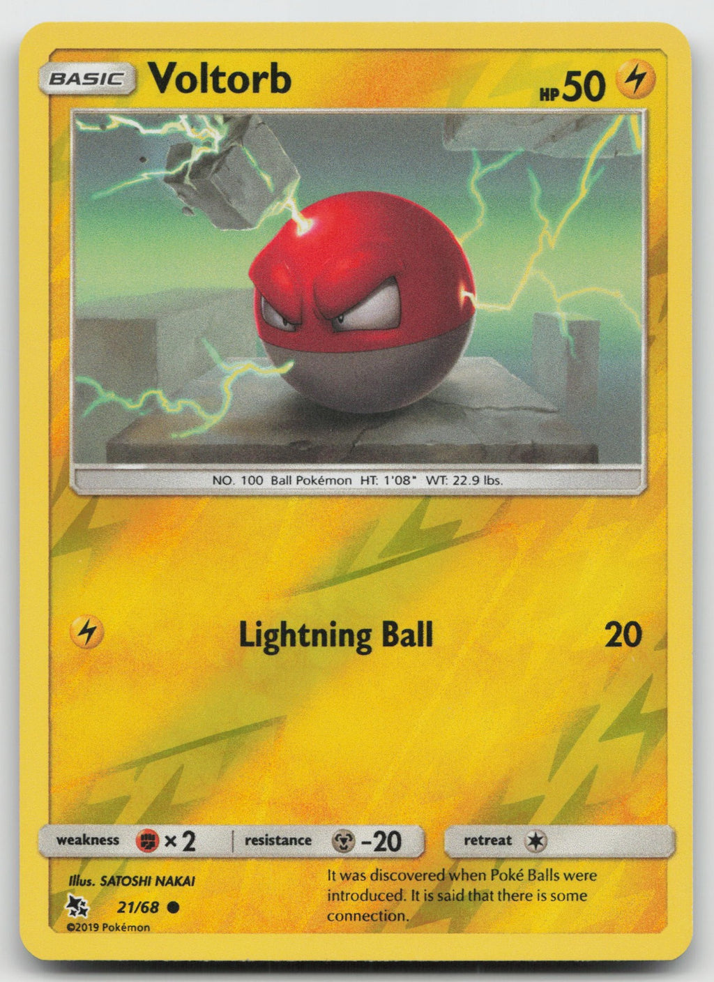 Voltorb Reverse Holo Common Hidden Fates 21/68 NM