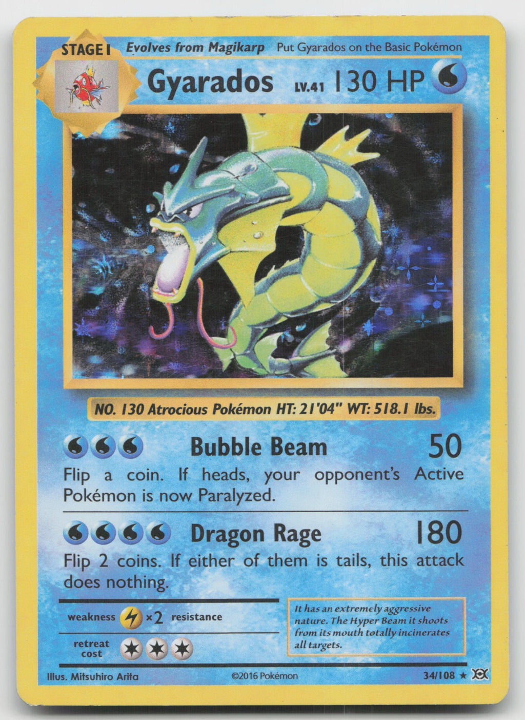 Gyarados Holo Rare XY - Evolutions 34/108 HP