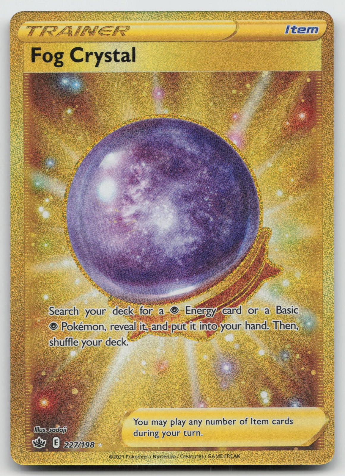 Fog Crystal (Secret) Holo Gold Rare SWSH06: Chilling Reign 227/198 NM