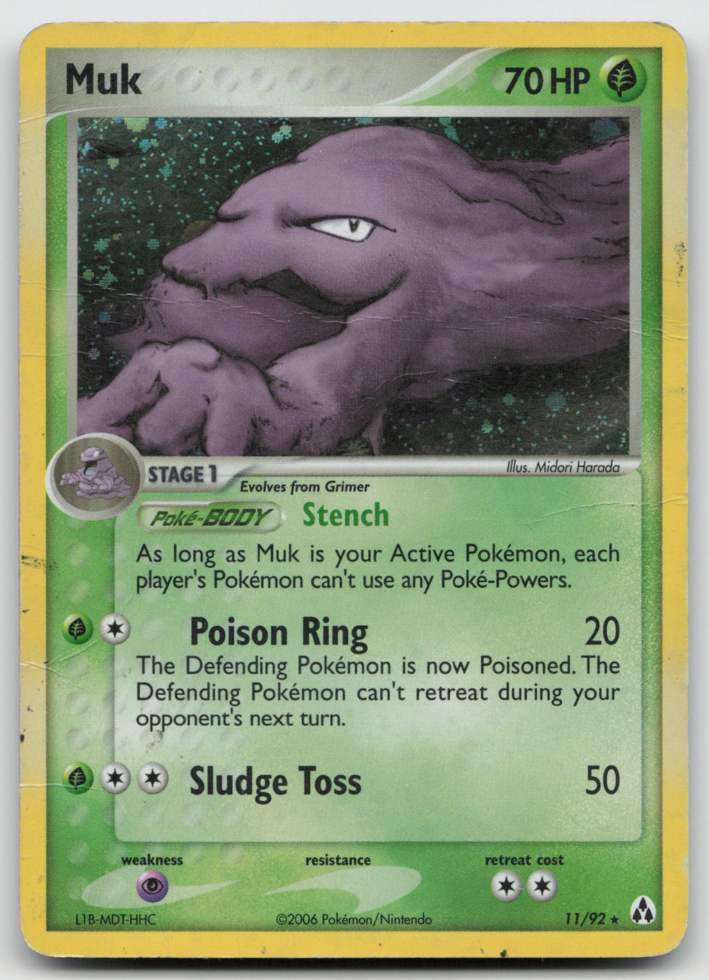 Muk Holo Rare Normal Legend Maker 11/92 DMG
