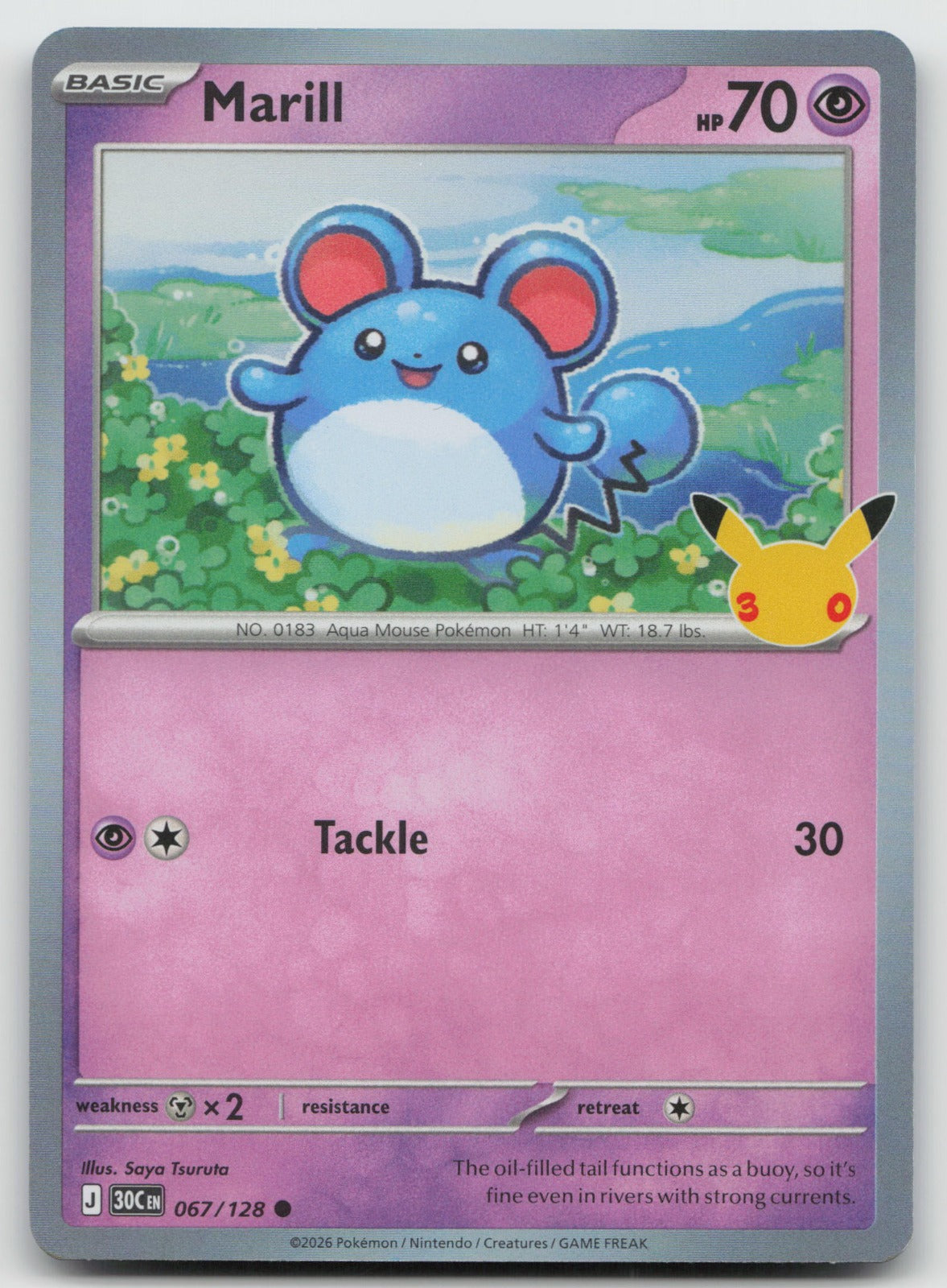 Marill Holo Common ME: 30th Celebration 067/128 NM