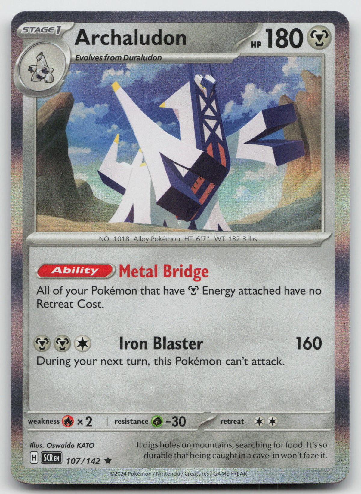 Archaludon - Rare Holo SV07: Stellar Crown 107/142 NM