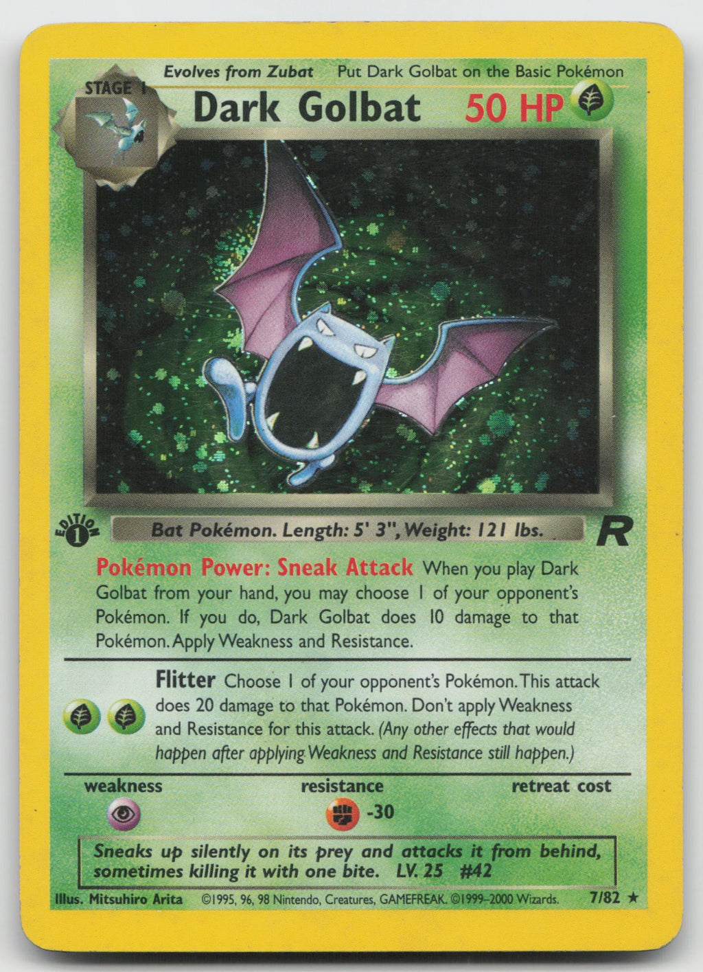 Dark Golbat 1st Edition Holo Rare Team Rocket 7/82 HP