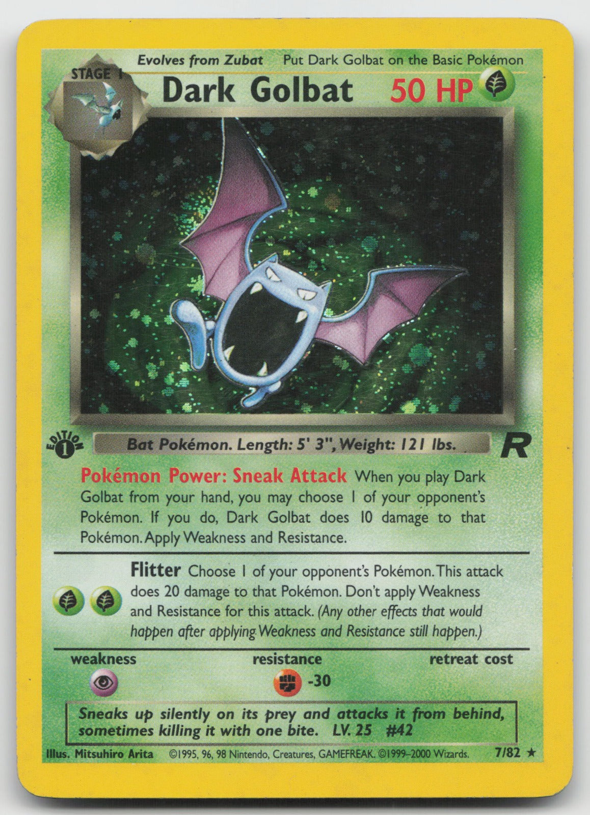 Dark Golbat 1st Edition Holo Rare Team Rocket 7/82 HP
