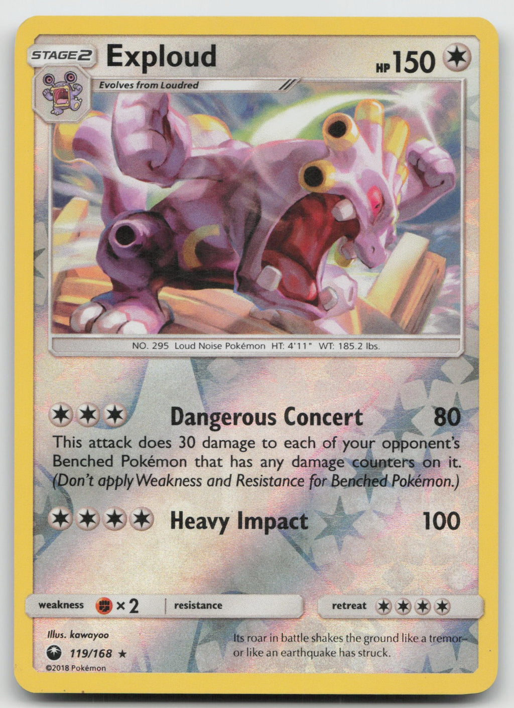 Exploud Reverse Holo Rare SM - Celestial Storm 119/168 VLP
