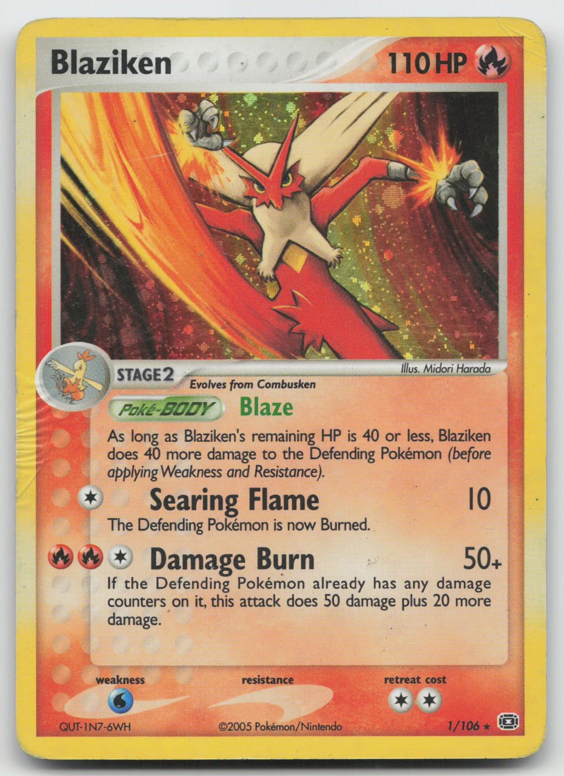 Blaziken Holo Rare Emerald 1/106 DMG