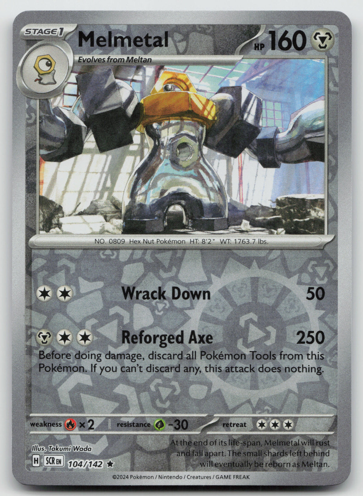 Melmetal Rare Reverse Holo SV07: Stellar Crown 104/142 NM