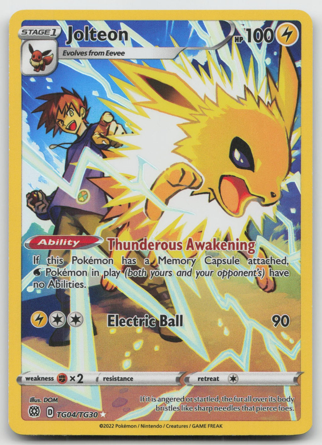 Jolteon Ultra Rare SWSH09: Brilliant Stars Trainer Gallery TG04/TG30 NM