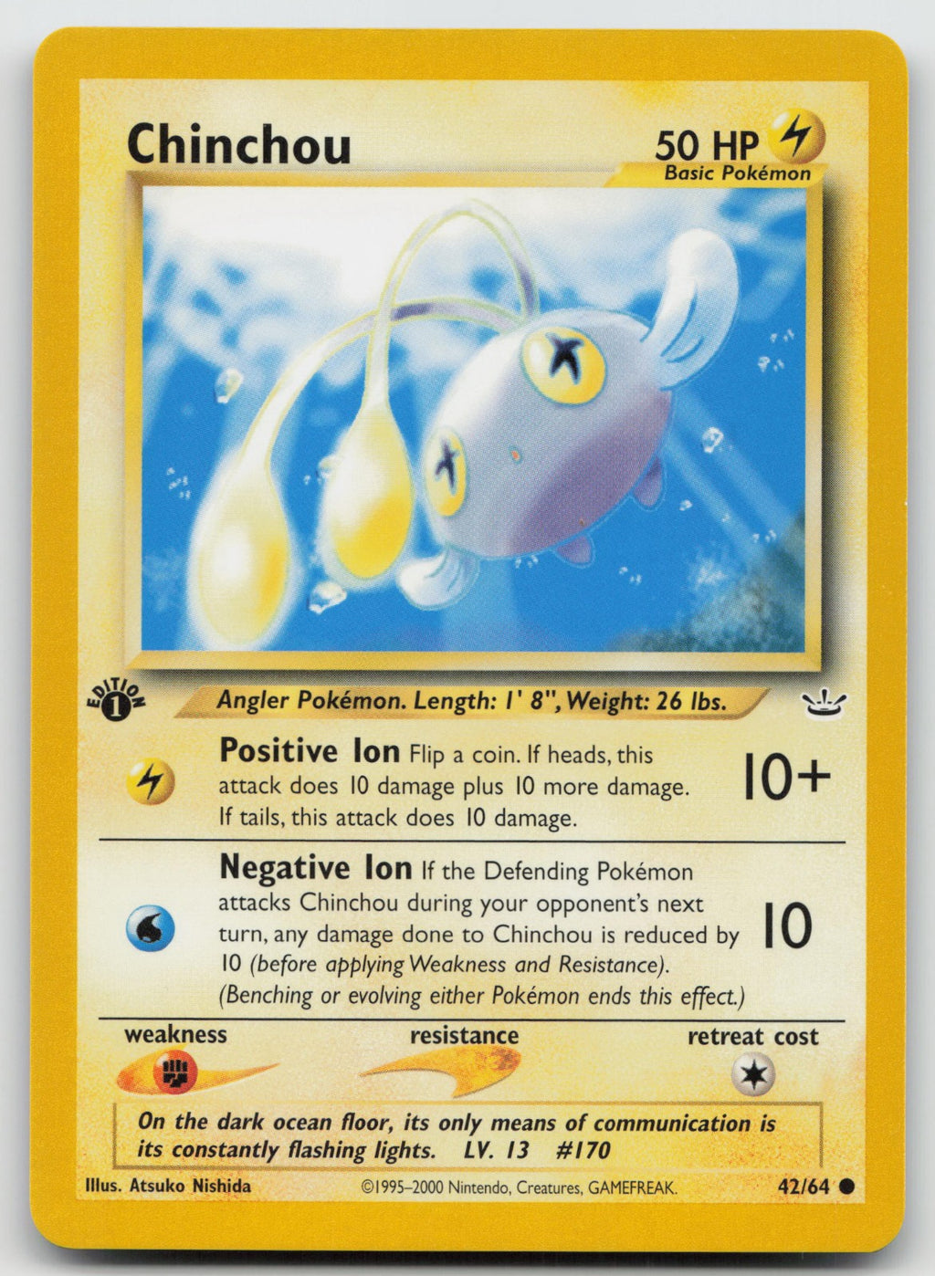 Chinchou Common 1st Edition Neo Revelation 42/64 NM