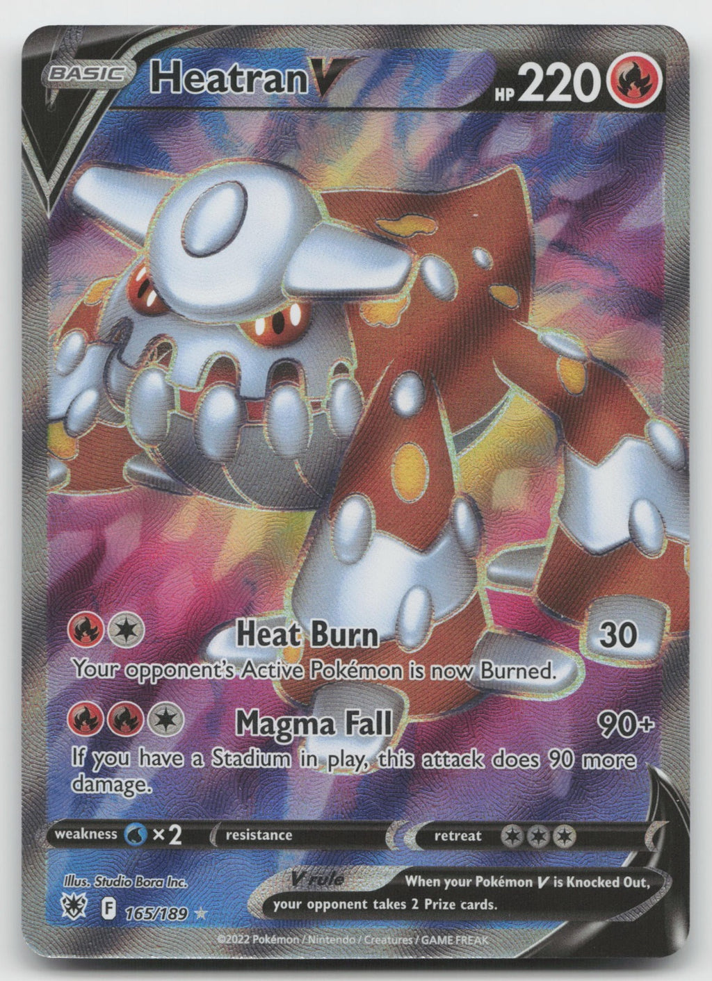 Heatran V (Full Art) Ultra Rare Holo SWSH10: Astral Radiance 165/189 NM