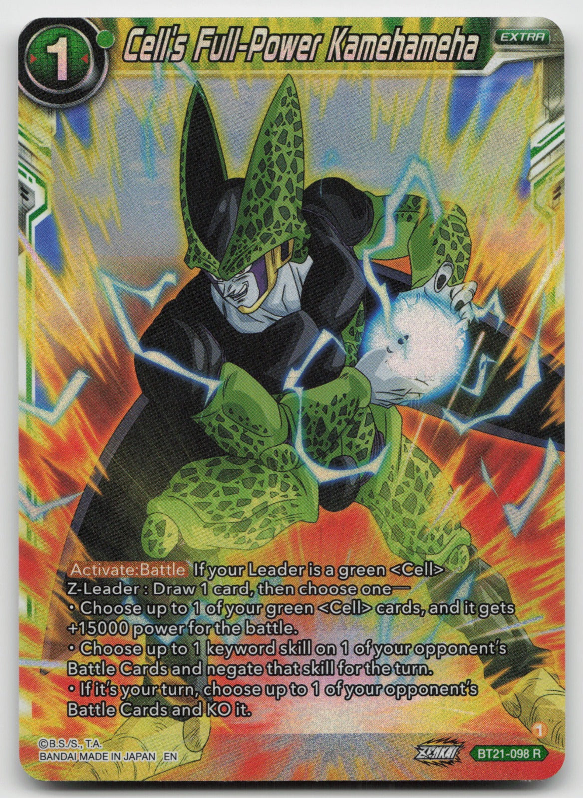 Cell's Full-Power Kamehameha Rare Foil Wild Resurgence BT21-098 NM