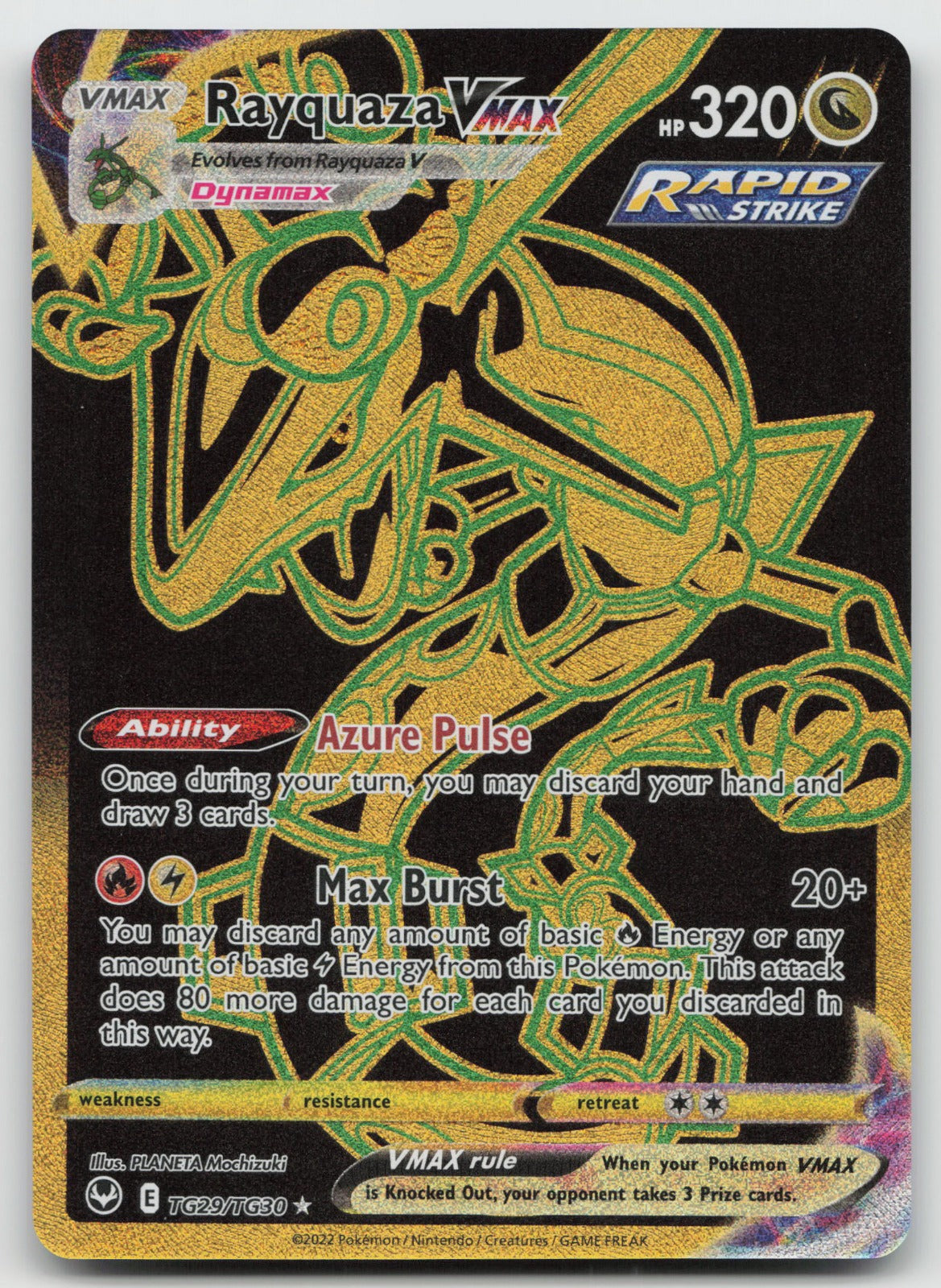 Rayquaza VMAX Gold Secret Rare Holo Silver Tempest Trainer Gallery TG29/TG30 NM