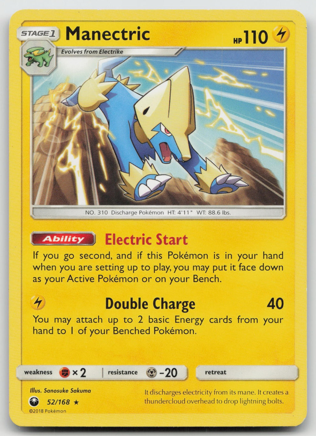 Manectric Rare SM - Celestial Storm 52/168 VLP