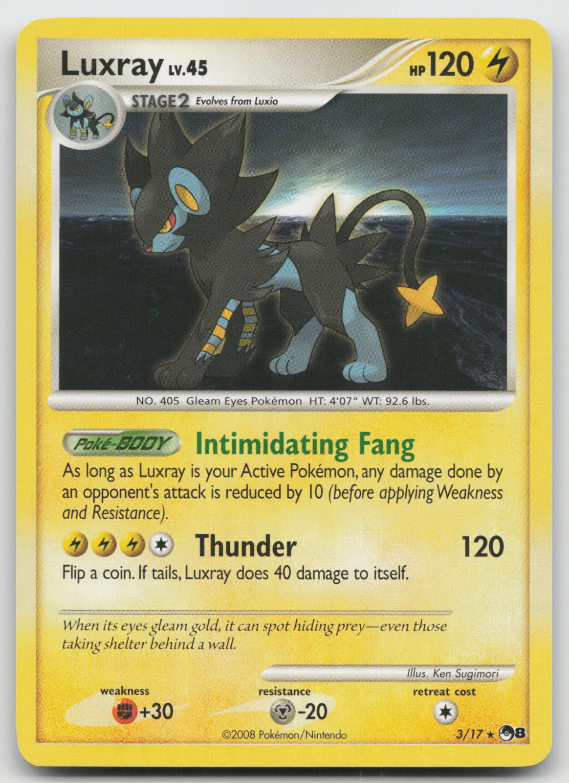 Luxray Rare Holo POP Series 8 3/17 VLP