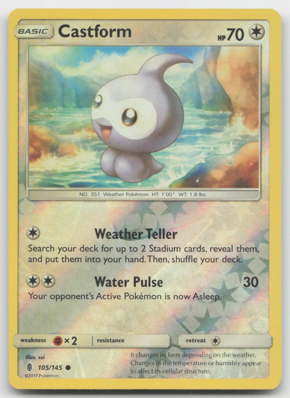 Castform Reverse Holo Common SM - Guardians Rising 105/145 LP