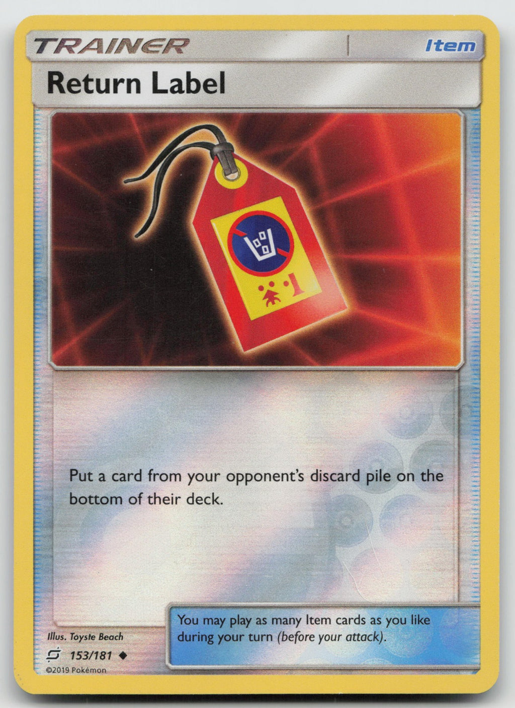 Return Label Reverse Holo Uncommon SM - Team Up 153/181 VLP