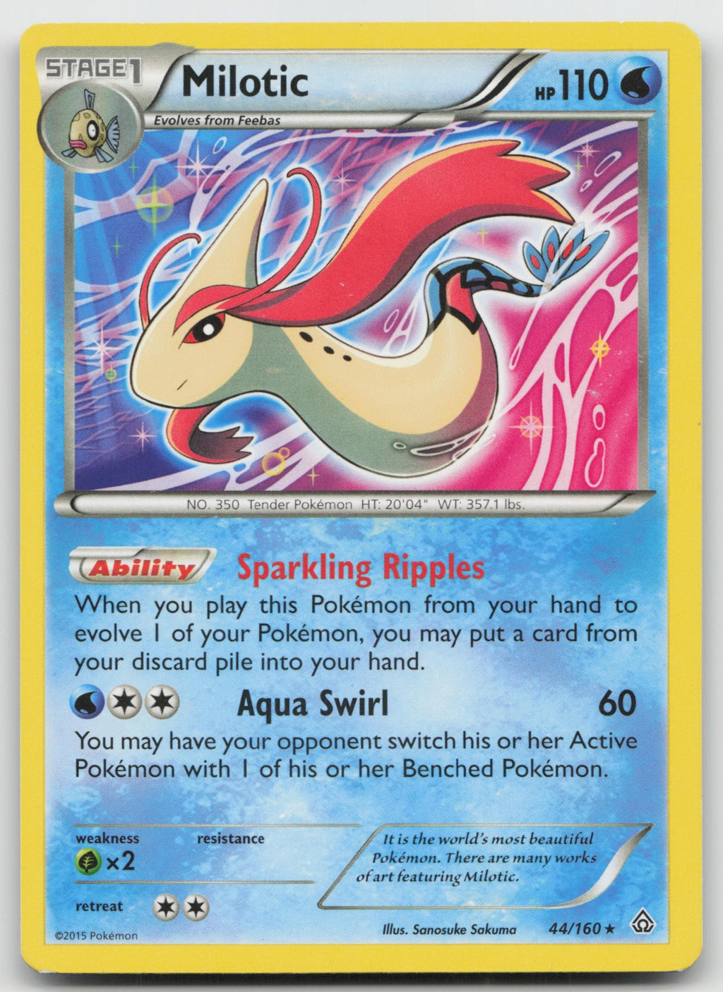 Milotic (XY Primal Clash) Non Holo Rare Deck Exclusives 44/160 LP