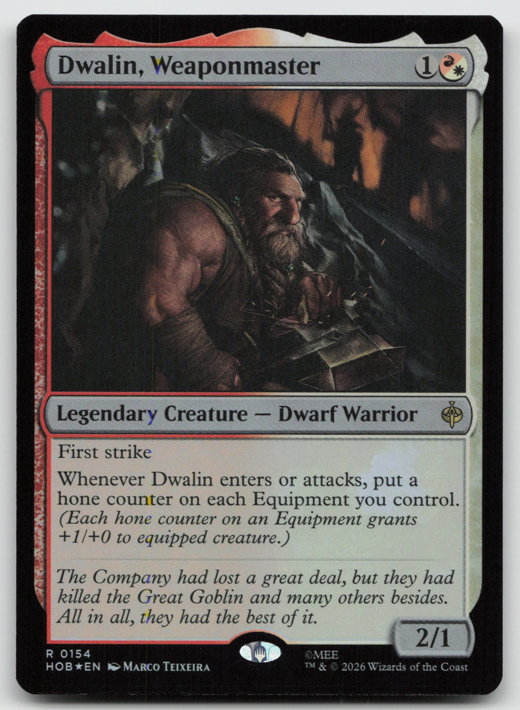 Dwalin, Weaponmaster R Foil The Hobbit 154 NM