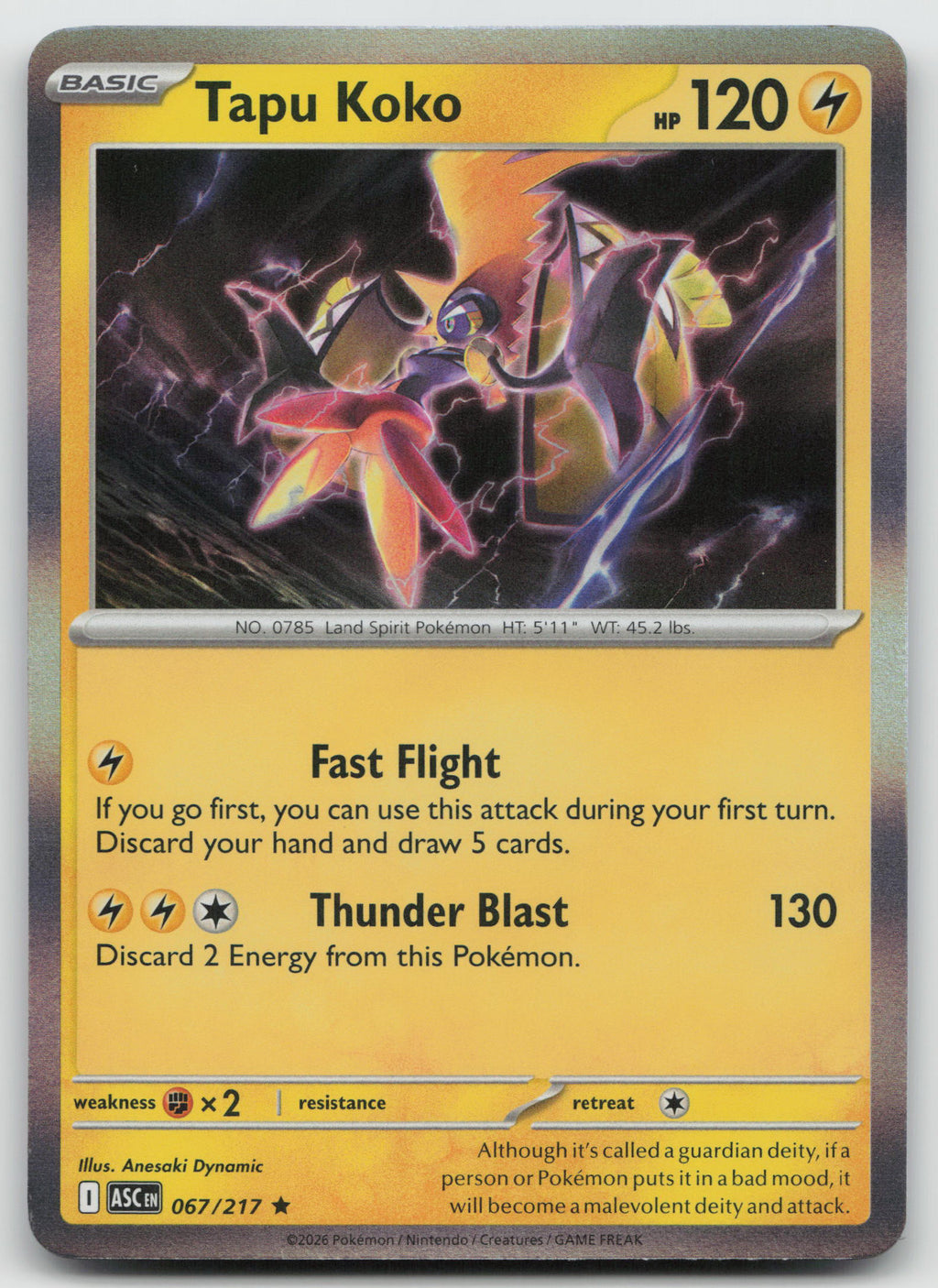 Tapu Koko Rare Holo ME: Ascended Heroes 067/217 NM