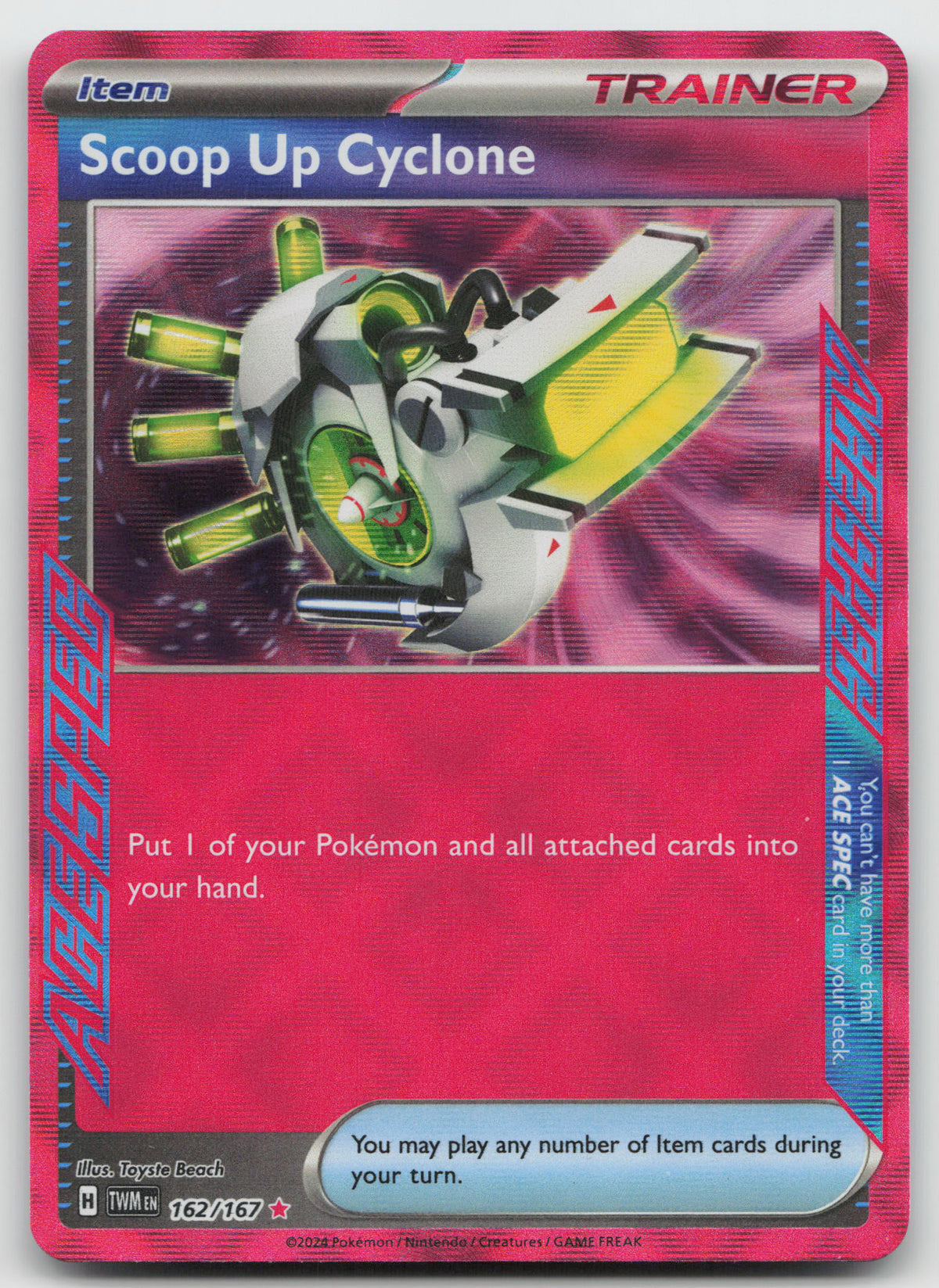 Scoop Up Cyclone ACE SPEC Rare Reverse Holo SV06: Twilight Masquerade 162/167 NM