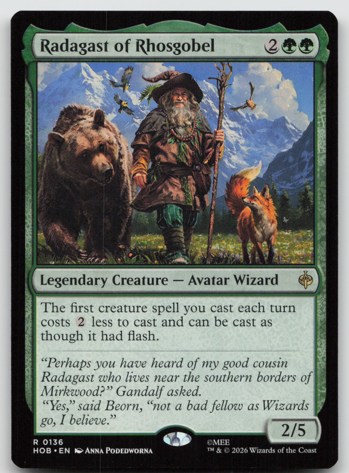 Radagast of Rhosgobel R The Hobbit 136 NM