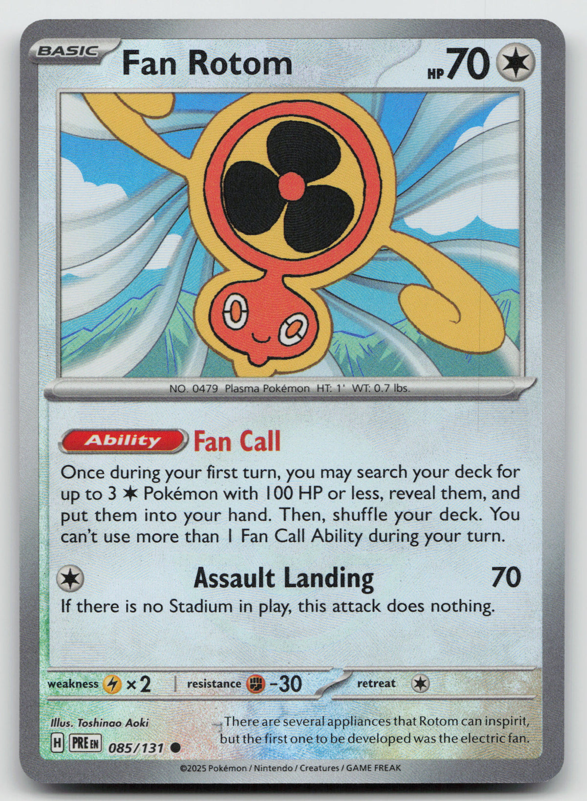 Fan Rotom (Poke Ball Pattern) Common Holo SV: Prismatic Evolutions 085/131 NM