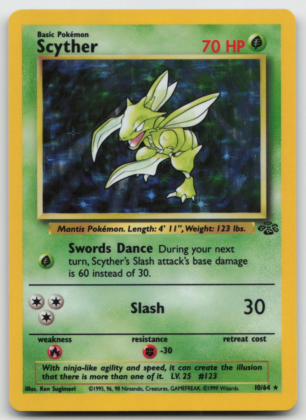 Scyther Unlimited Holo Rare Jungle 10/64 VLP
