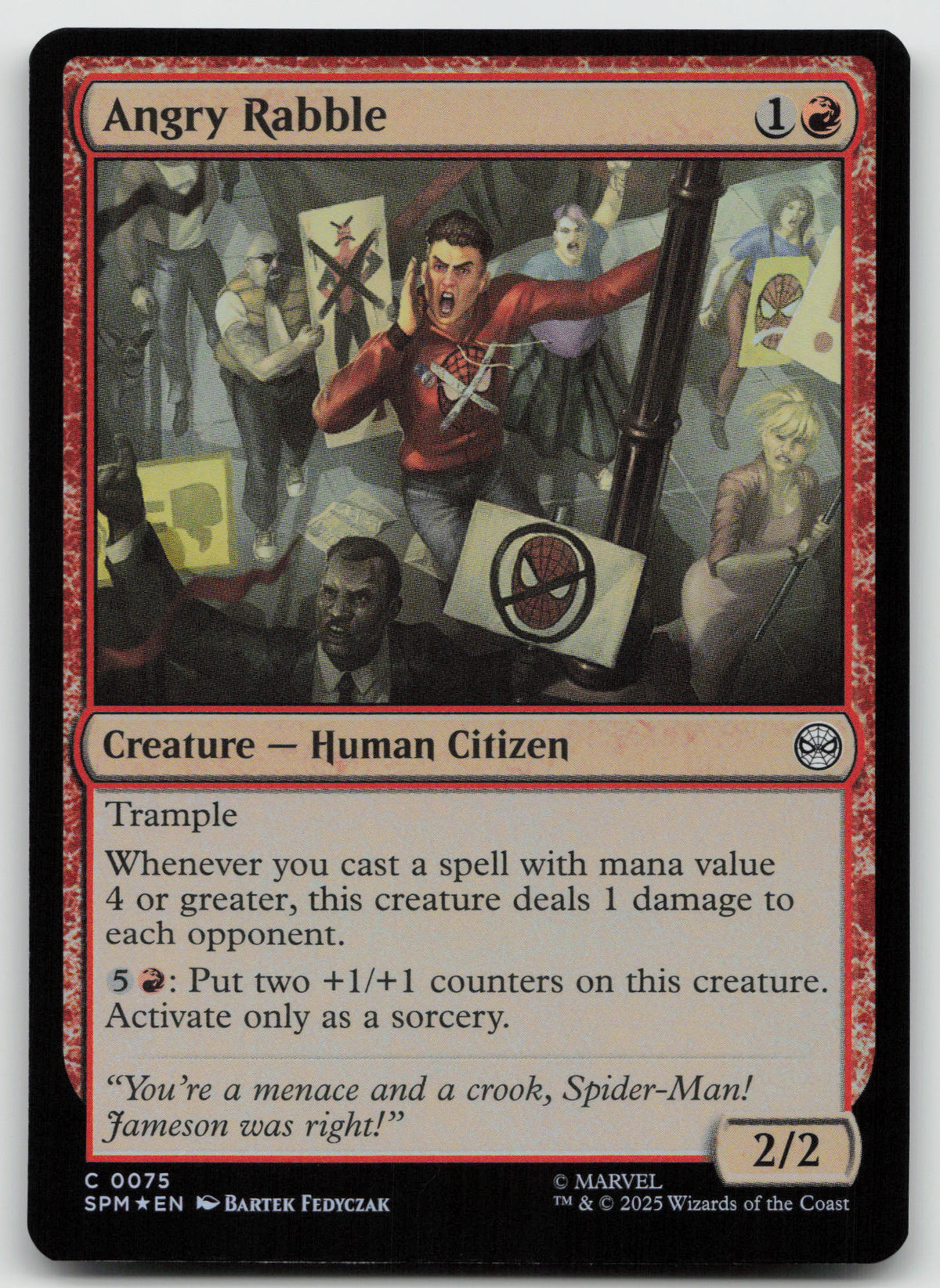 Angry Rabble C Foil Marvel's Spider-Man 75 NM