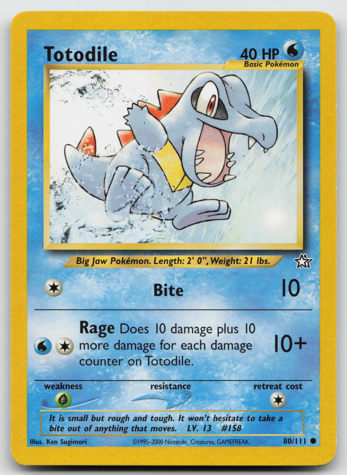 Totodile Common Unlimited Neo Genesis 80/111 LP