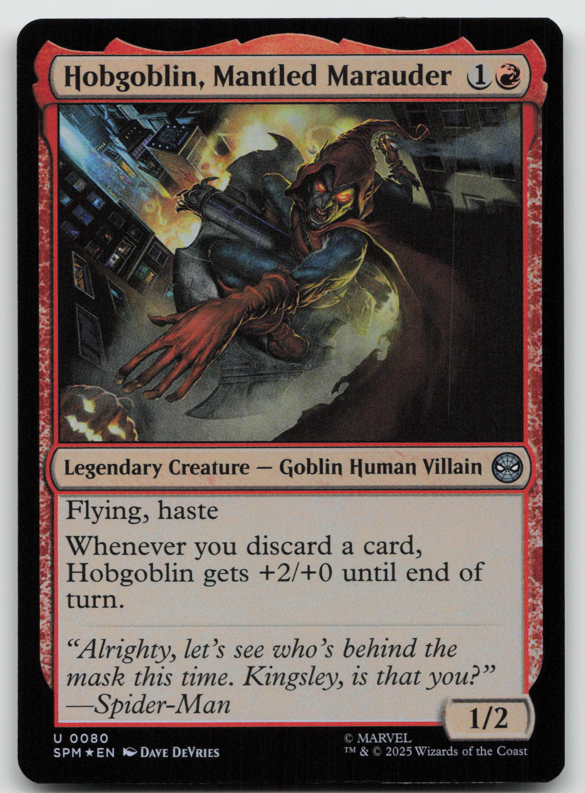 Hobgoblin, Mantled Marauder U Foil Marvel's Spider-Man 80 NM
