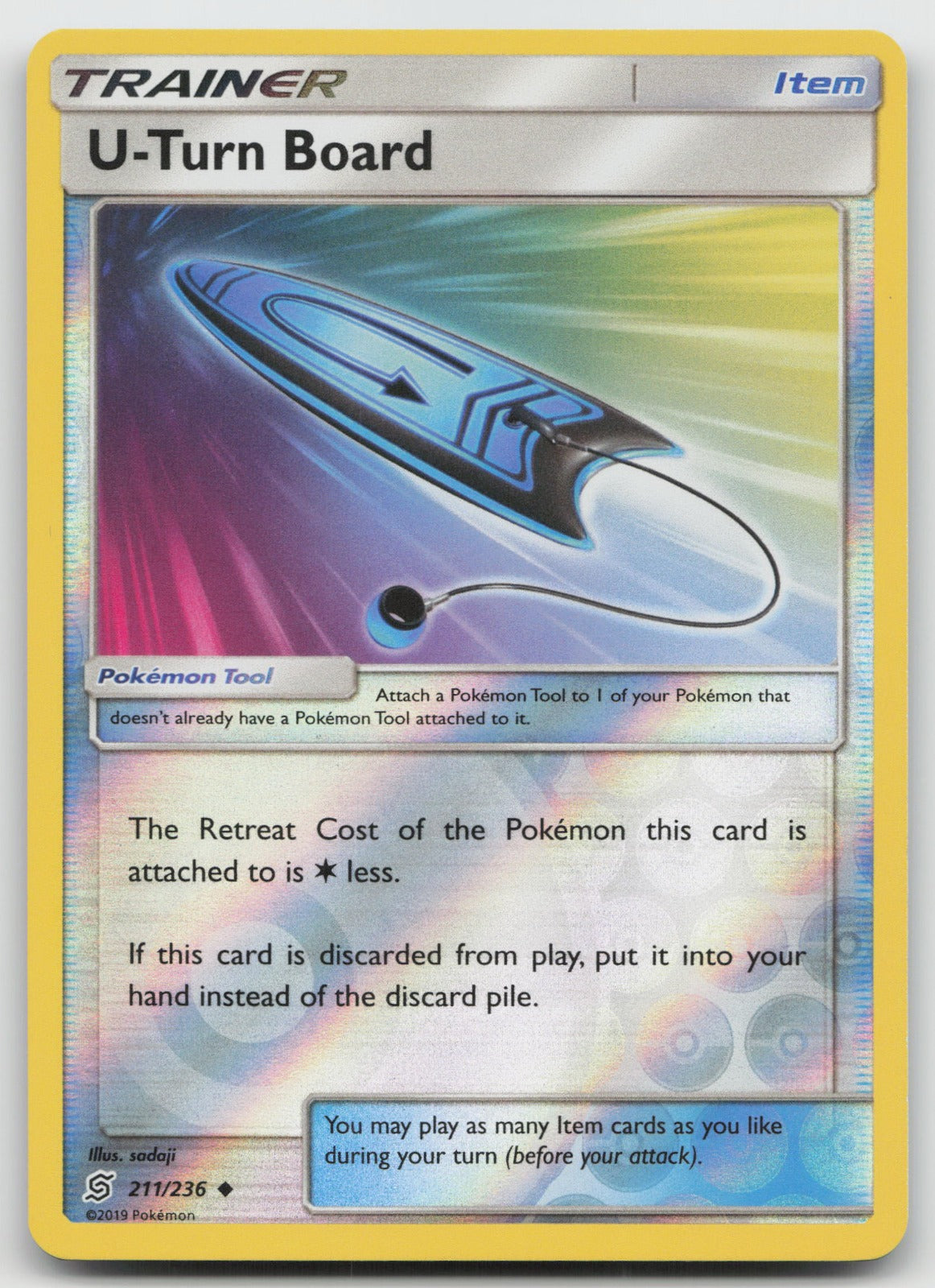 U-Turn Board Reverse Holo Uncommon SM - Unified Minds 211/236 NM