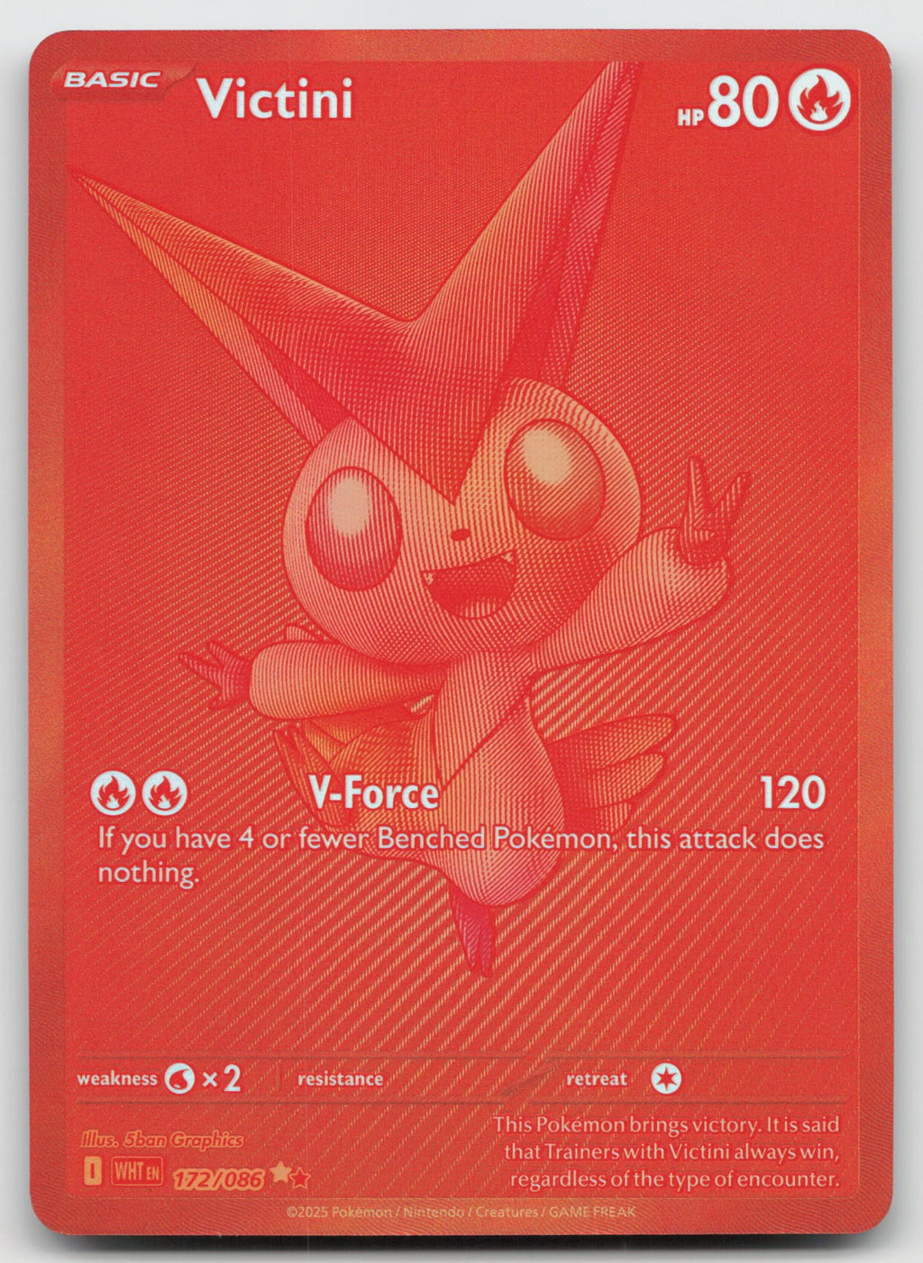 Victini Black White Rare Holo SV: White Flare 172/086 NM