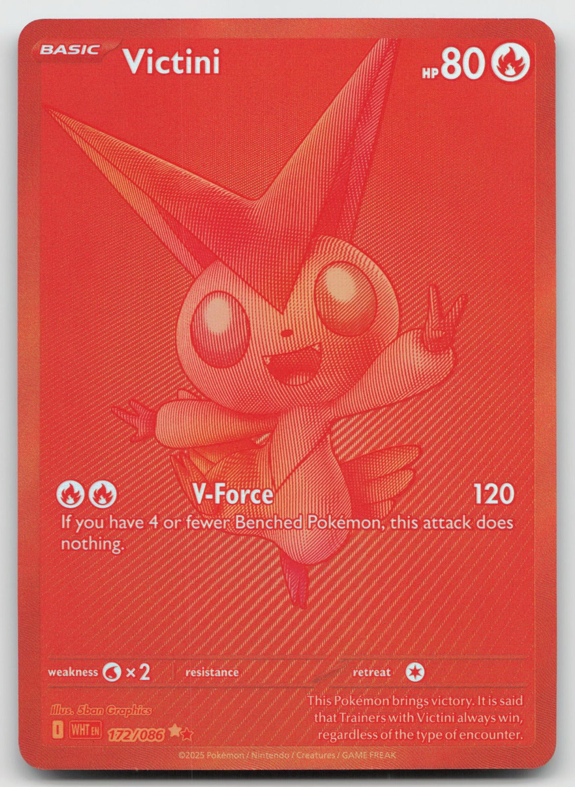 Victini Black White Rare Holo SV: White Flare 172/086 NM