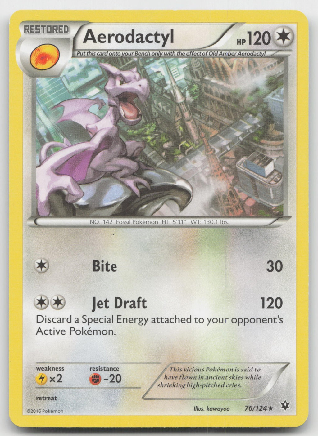 Aerodactyl Rare XY - Fates Collide 76/124 VLP