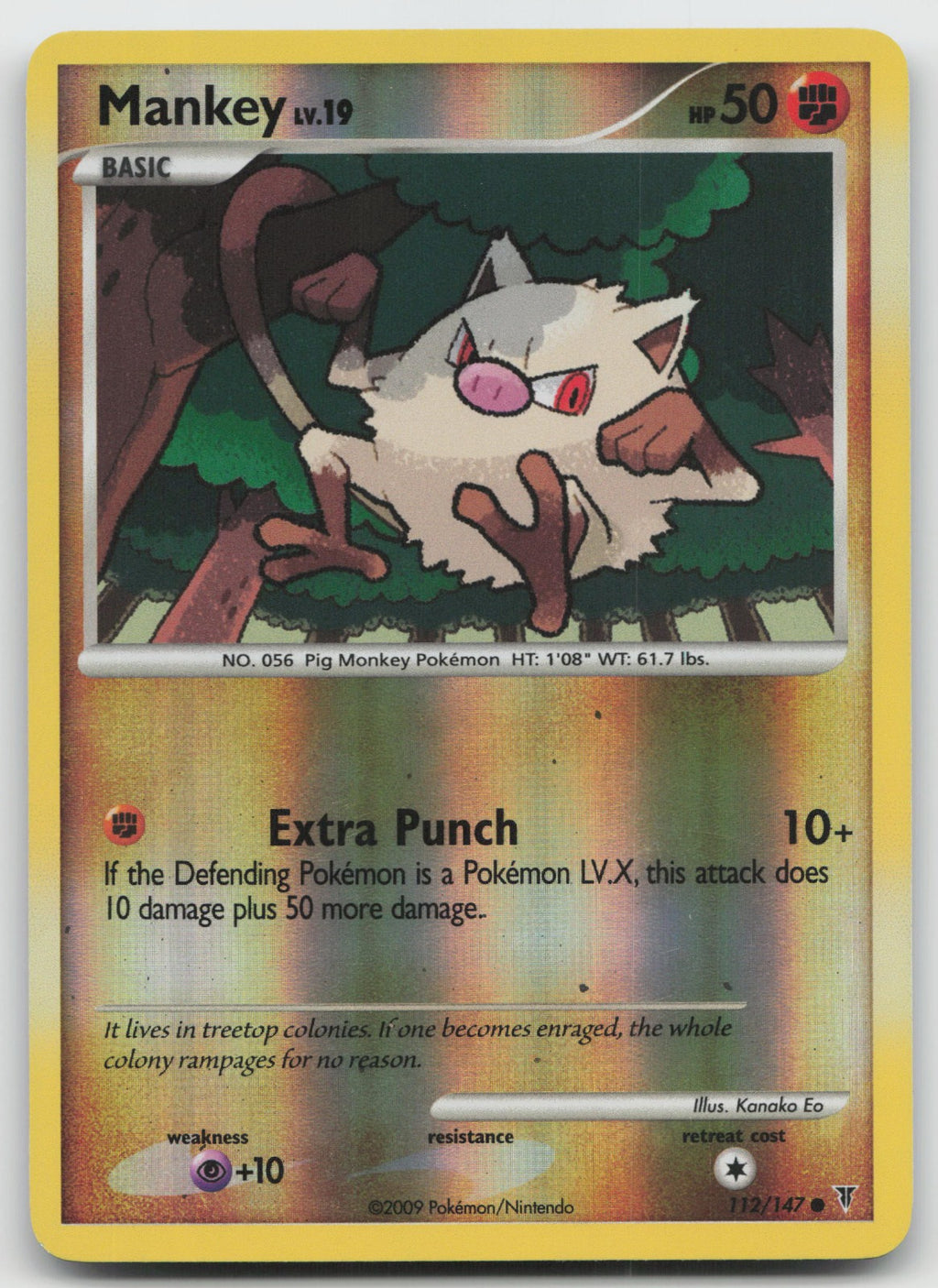 Mankey Common Reverse Holo Supreme Victors 112/147 NM