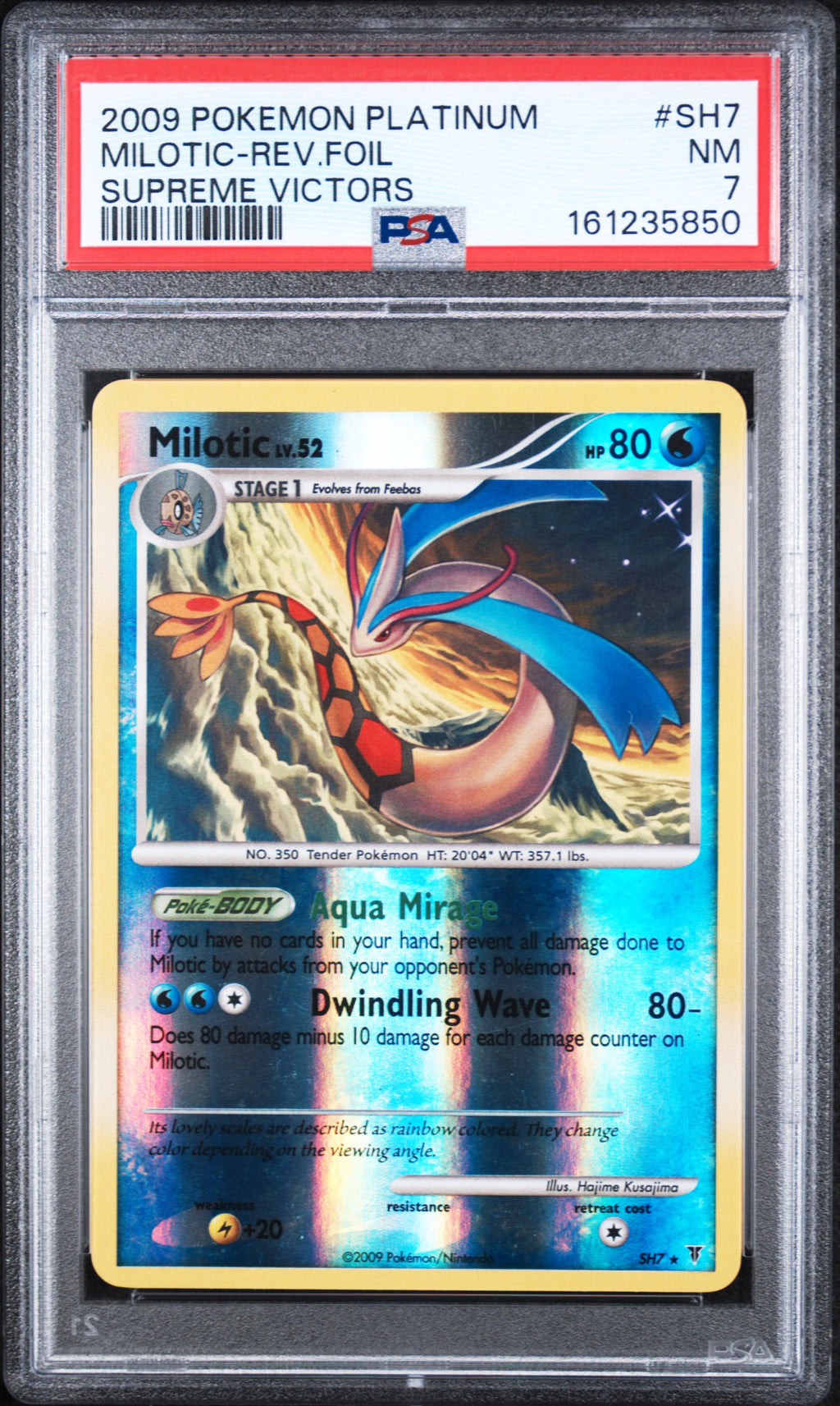 Milotic Pokemon Platinum Supreme Victors Reverse Holo Secret Rare SH7 PSA 7