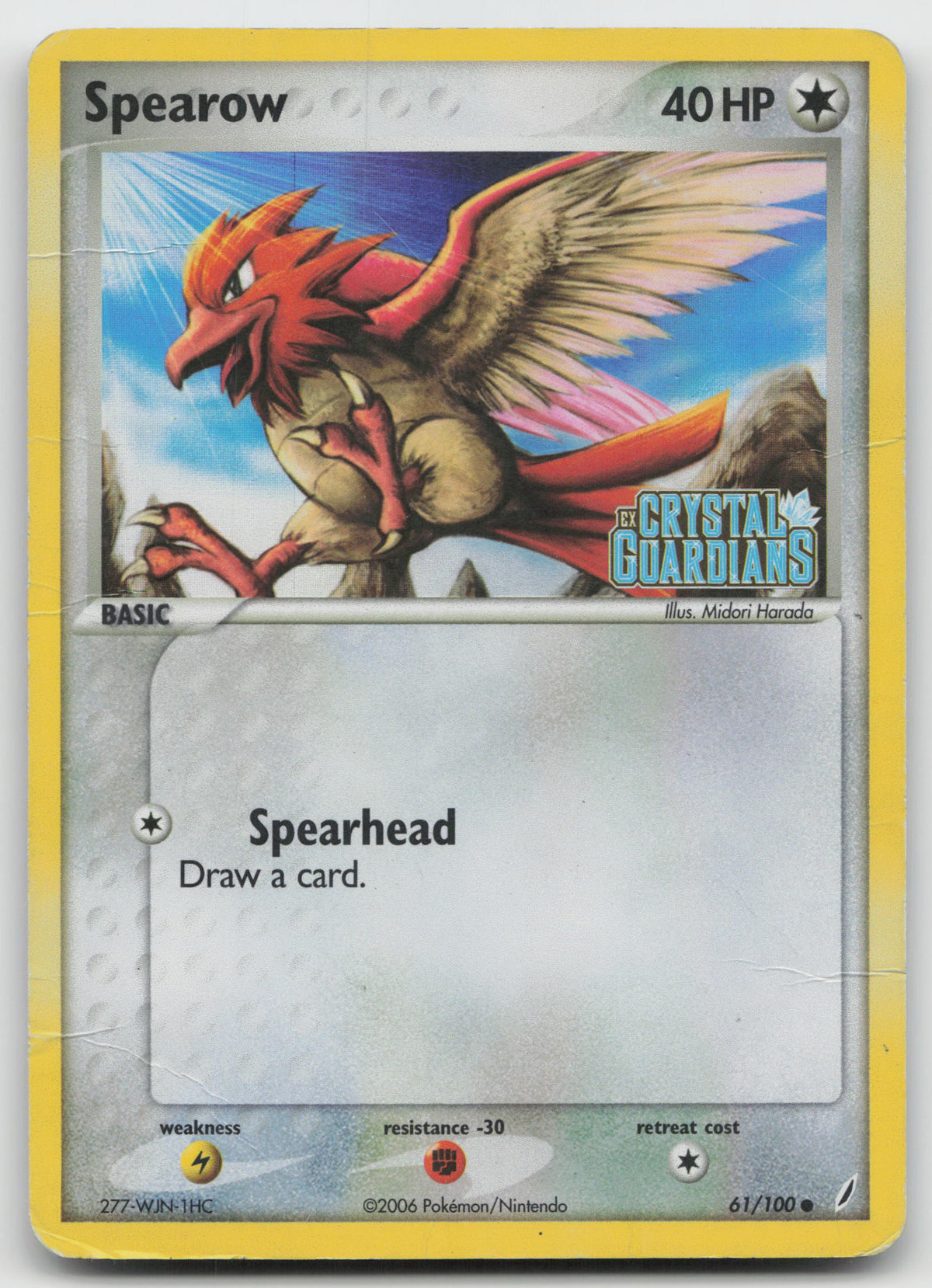 Spearow Common Reverse Holo Crystal Guardians 61/100 DMG