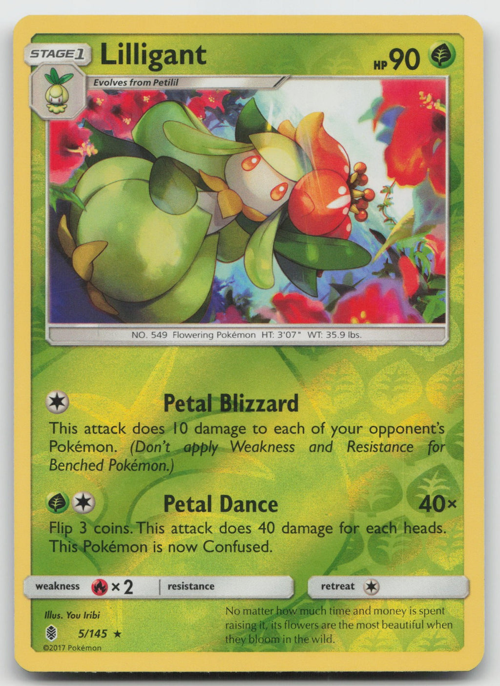 Lilligant Reverse Holo Rare SM - Guardians Rising 5/145 VLP
