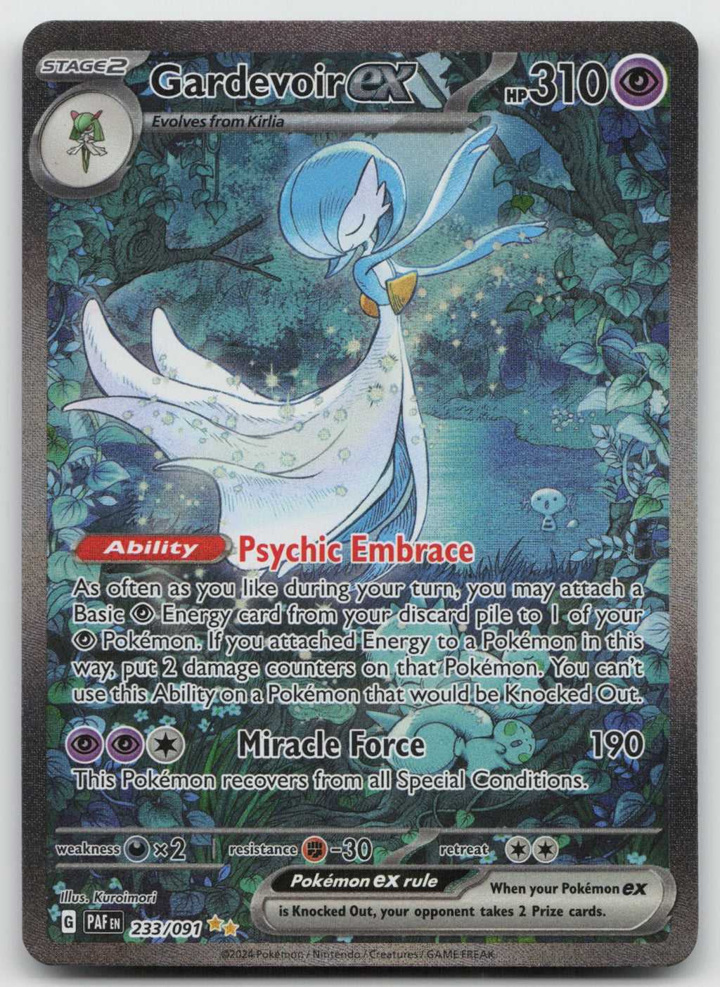 Gardevoir ex Holo Special Illustration Rare SV: Paldean Fates 233/091 NM