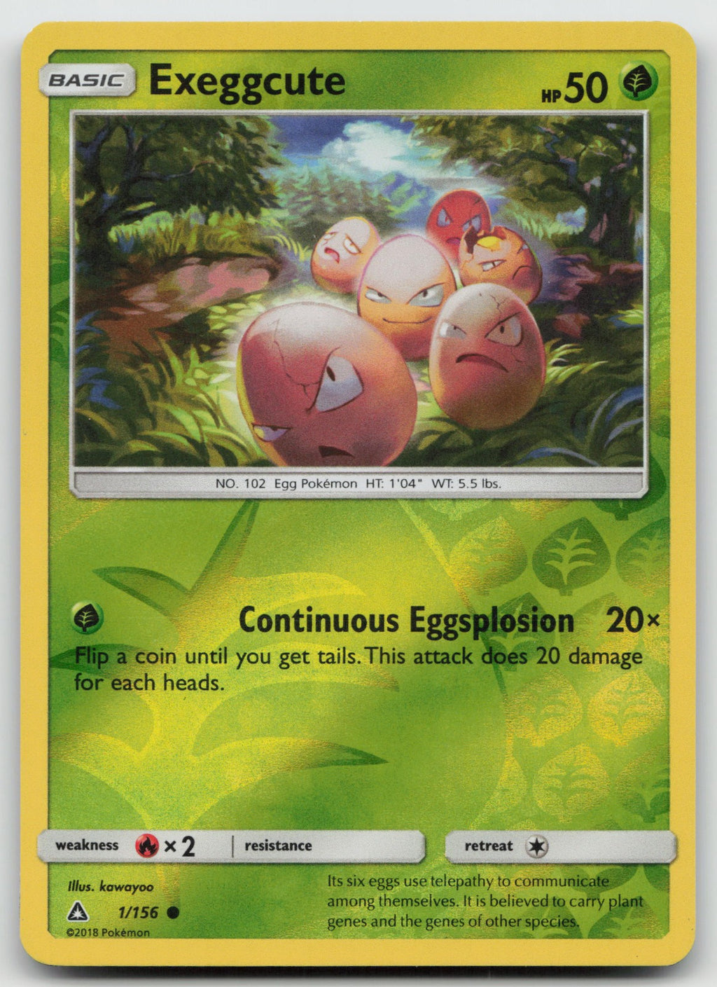 Exeggcute Reverse Holo Common SM - Ultra Prism 1/156 LP