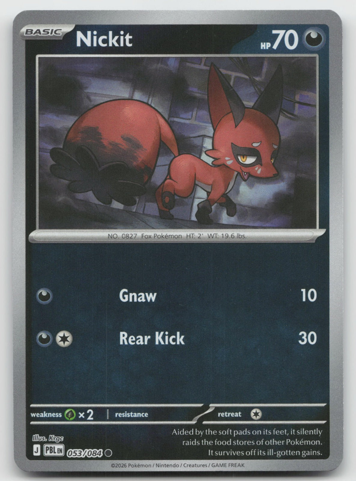 Nickit Reverse Holo Common ME05: Pitch Black 053/084 NM